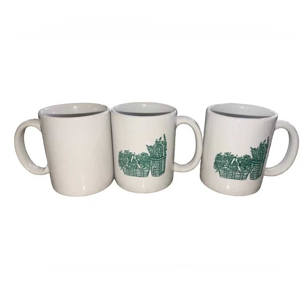 Longaberger Basket Mugs Set of 3 Vintage Made in USA Consultant Gift Coffee Cups